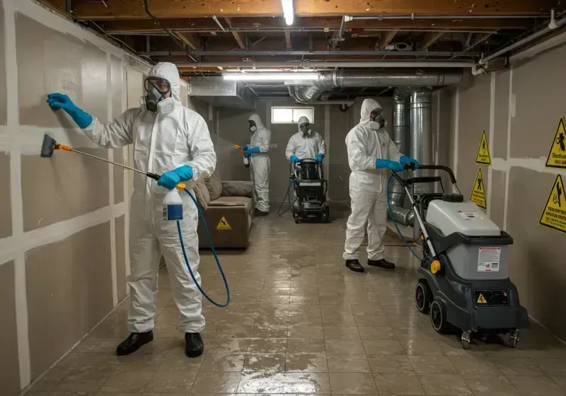 Basement Moisture Removal and Structural Drying process in Edgeworth, PA